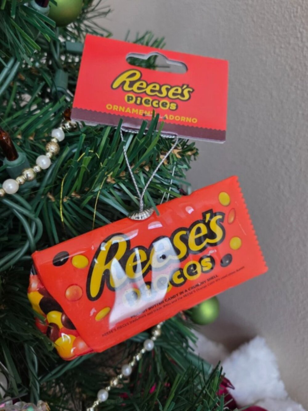 Ruz Blown Plastic Christmas REESE'S PIECES Ornament Food